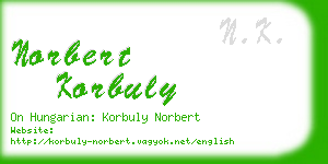 norbert korbuly business card